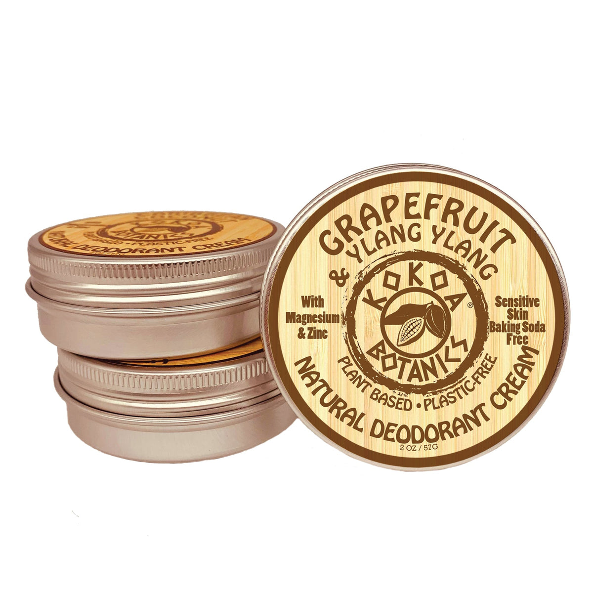 GRAPEFRUIT & YLANG YLANG - Natural Deodorant Cream - Sensitive Skin - Baking Soda Free - 2.75 oz