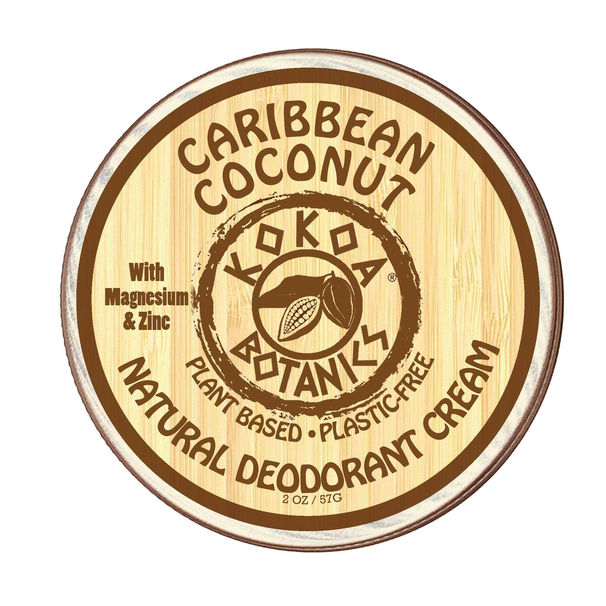 CARIBBEAN COCONUT - Natural Deodorant Cream - Aluminum-Free - 2.75 oz