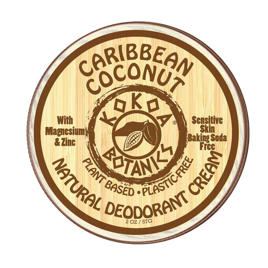 CARIBBEAN COCONUT - Natural Deodorant Cream - Sensitive Skin - Baking Soda Free  - 2.75 oz