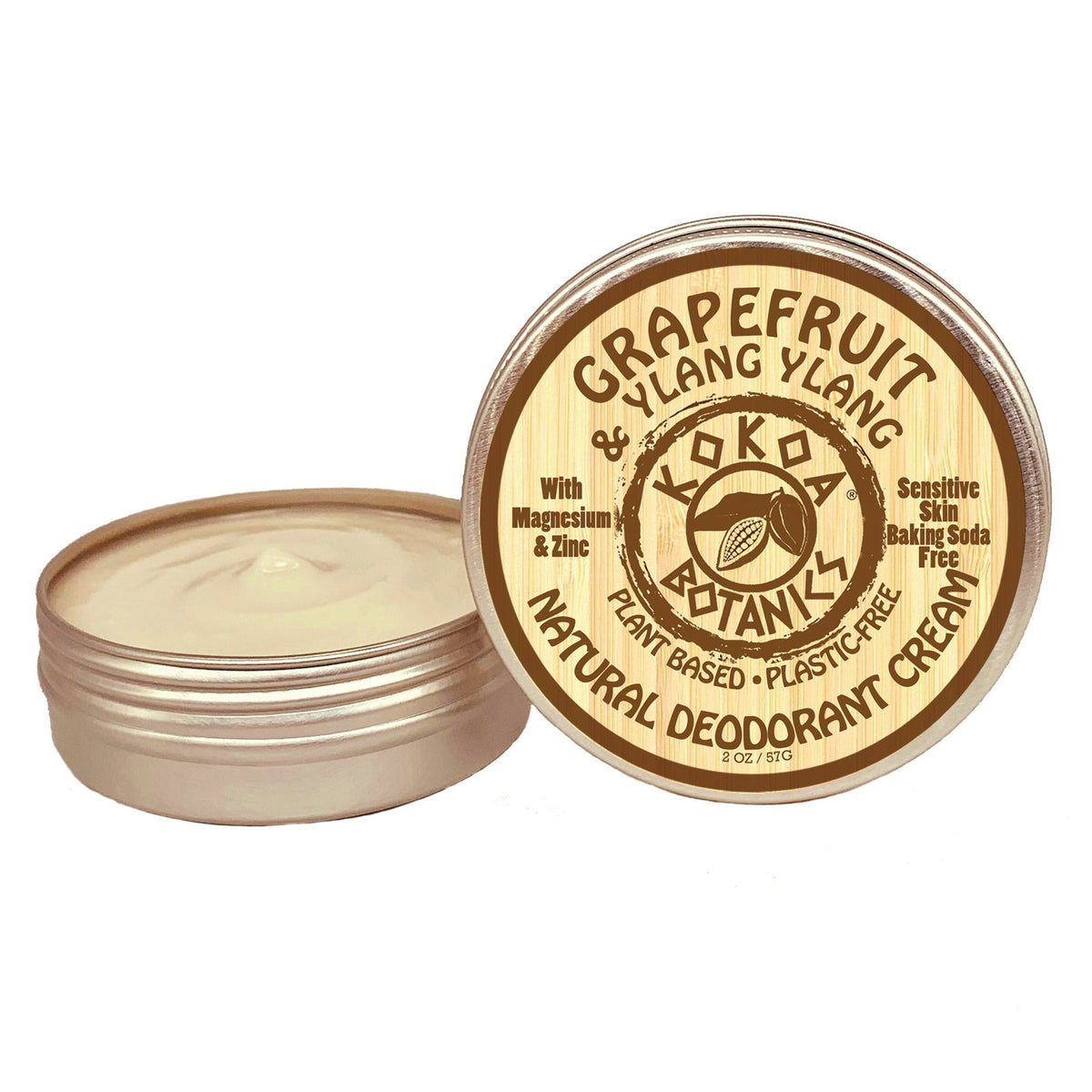 GRAPEFRUIT & YLANG YLANG - Natural Deodorant Cream - Sensitive Skin - Baking Soda Free  - 2.75 oz