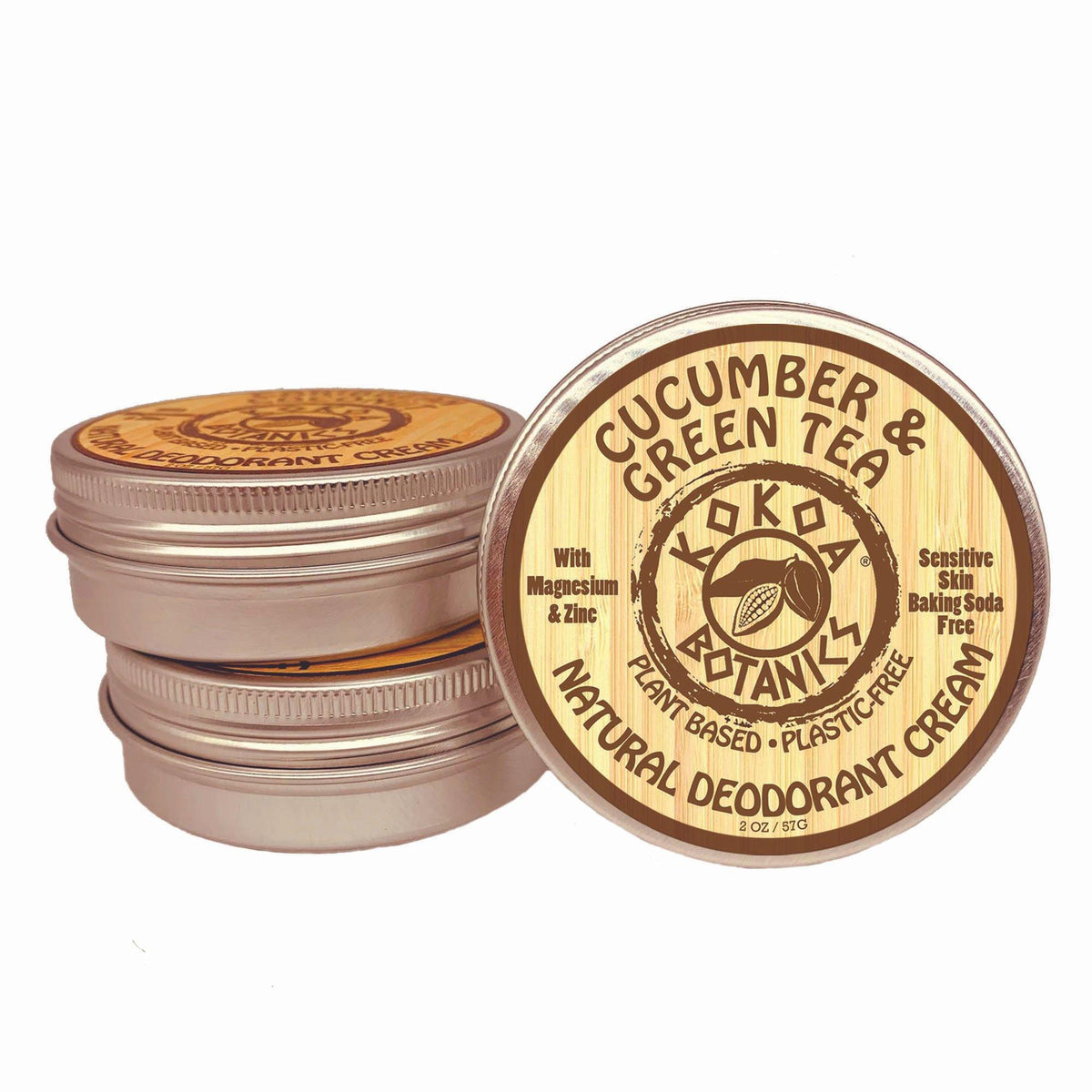 Natural Deodorant Paste - Cucumber & Green Tea - Sensitive Skin - Aluminum Free - Baking Soda Free - 2.775 oz